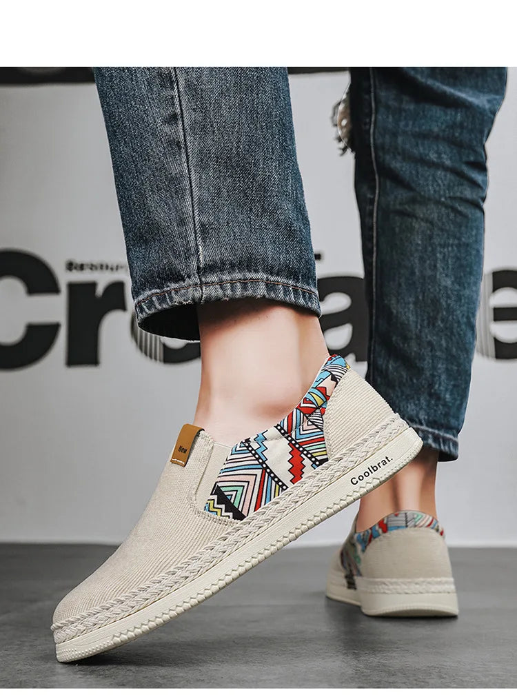 Flat Canvas Shoes For Men Fisherman Linen Cloth Loafers Summer Men's Sneakers New Style Shoes Sneakers Male Casual Shoes Man
