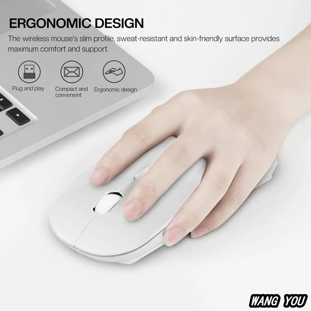 Ultra Thin USB 2.4Ghz Wireless Mouse Wireless Mouse 1600DPI 4 Buttons Cordless Mice for PC Desktop Laptop Windows Computer