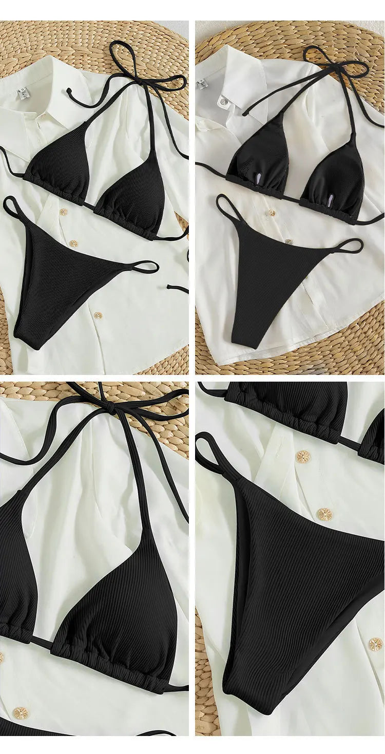 2025 New Bikini Set Pad Beach Triangle Swimwear Women XS-XL Maio Biquinis Swimsuit Tankini Femme Badpak Dames Mujer купальники