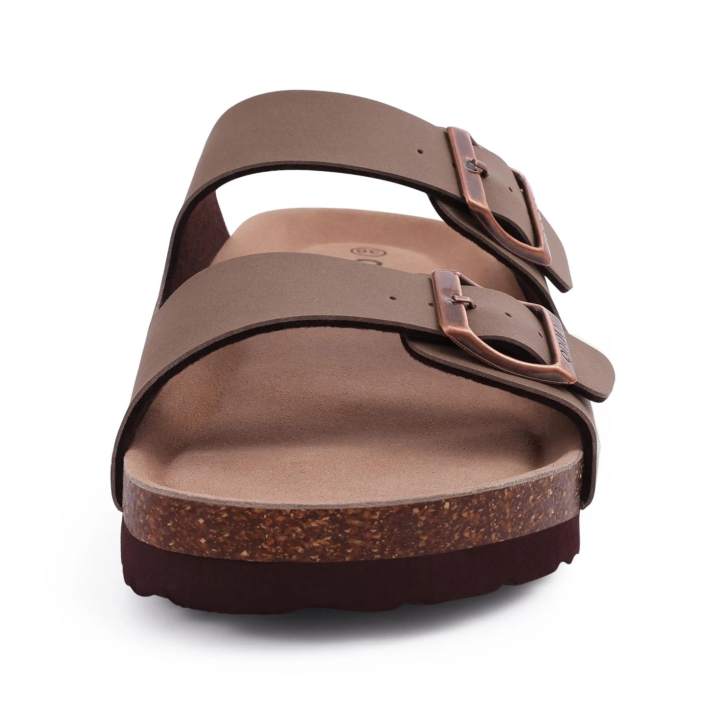 Kidmi Women Cork Suede Mules Slippers Outdoor Antiskid Beach Slippers Classic Cork Footbed Women Sandals With Adjustable Buckle