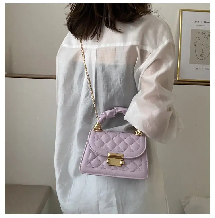 Light Mature Style Small Solid Sling Bag for Wome Crossbody Korean Fashion Shoulder Bags Purses and Handbags