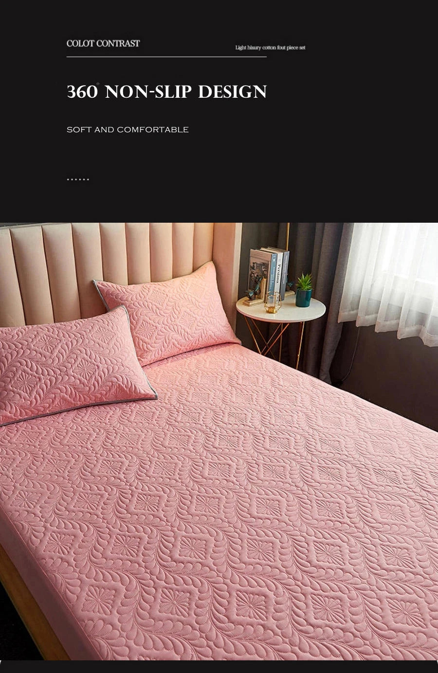 100% Waterproof Quilted Mattress Cover Protector Breathable Antibacterial Fitted Sheet with Elastic Band Queen King Bed Sheet