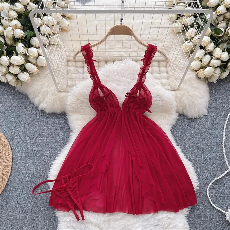 New In Christmas Red Short Dress Sexy Sequin Slim Bodycone Dress Strap Club Party Night Dress Rrotic Bunny Cosplay Mini Dress