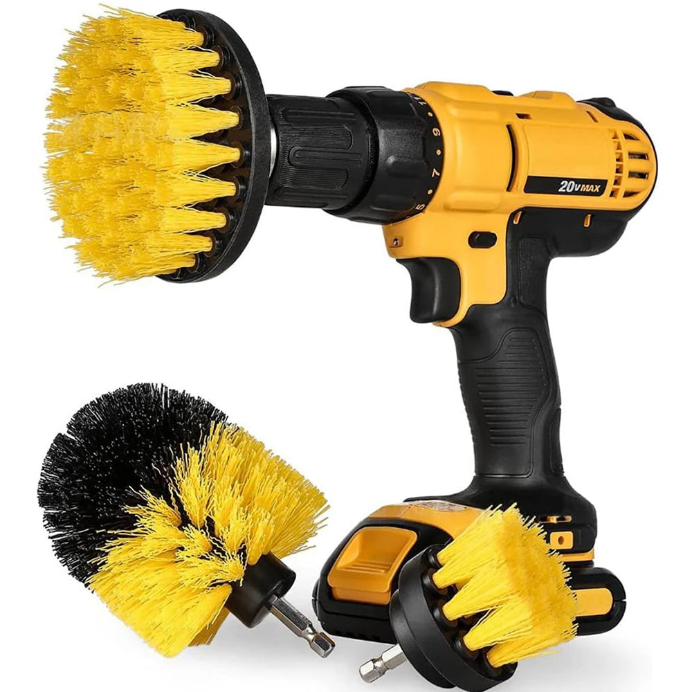 2/3.5/4''Electric Scrubber Brush Drill Brush Kit Plastic Round Cleaning Brush Tool For Glass Car Tires Bathroom Nylon Brushes