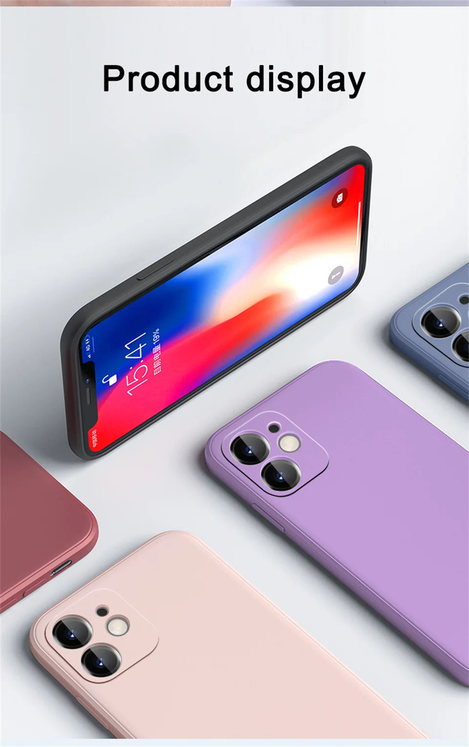 Luxury Liquid Silicone Shockproof Case for iPhone 11 12 13 14 15 Pro Max 7 8 14 15 Plus X XS XR Max Mini Back Soft Cover Funda