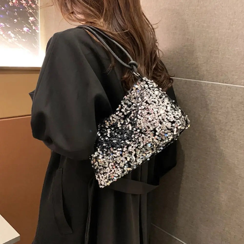 Solid Color Sequins Crossbody Bags Fashion INS Sequins Shoulder Bags Phone Purse Handbag Evening Clutch Bag Girl DIY