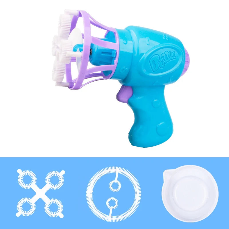 2 IN 1 Soap Bubbles Machine Bubble Gun Creative Bubble In Bubble Toys Blower Maker Outdoor Party Games Toys for Kids Boys Girls