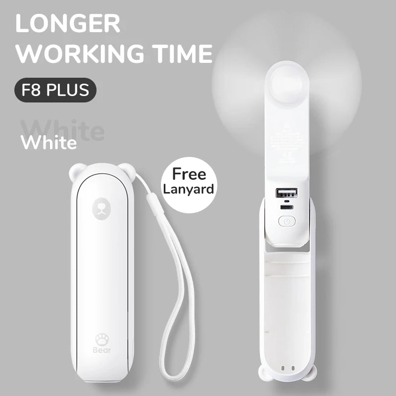 JISULIFE 3 in 1 Pocket Mini Handheld Fan,USB 4500mAh Rechargeable Portable Fan with Power Bank&Flashlight,Travel,Camping,Outdoor