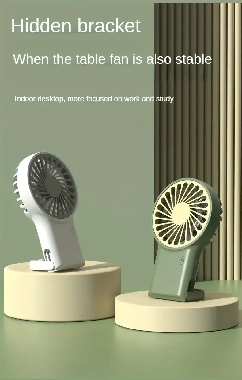 Portable Mini Fan With Carabiner,USB Rechargeable Silent Foldable Table Fan, Handheld Pocket Fan For Home Office Travel