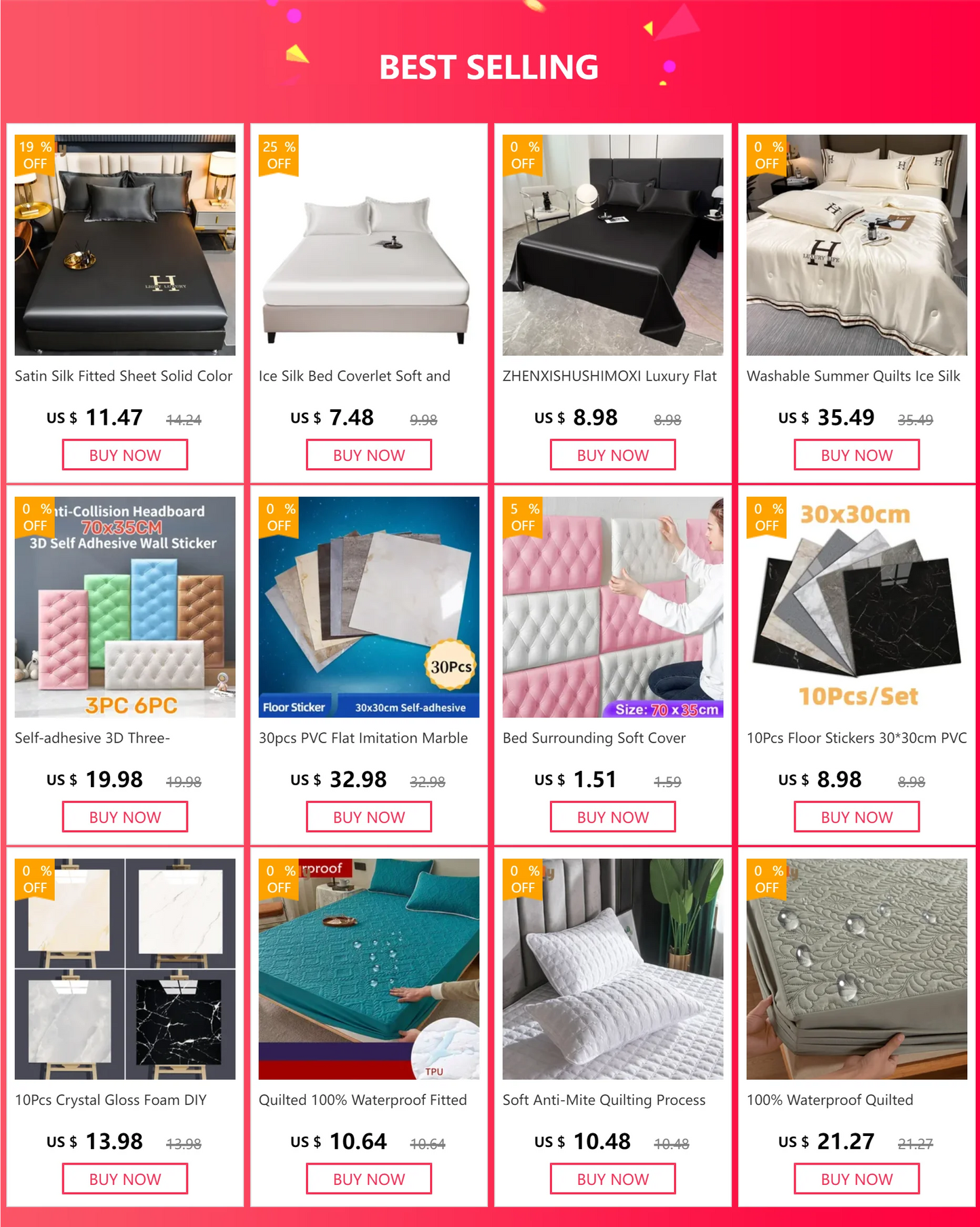 100% Waterproof Quilted Mattress Cover Protector Breathable Antibacterial Fitted Sheet with Elastic Band Queen King Bed Sheet