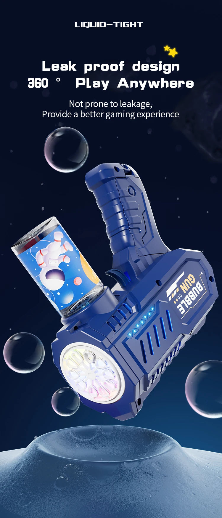 10 Hole Space Bubble Machine Outdoor New Product Children's New Product Hot Stage (Excluding Bubble Liquid and Battery)