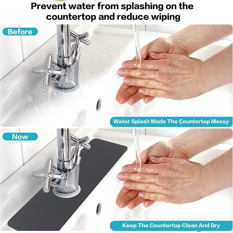 Upgraded Diatomite Sink Splash Guard Kitchen Faucet Absorbent Mat Drip Catcher Drying Faucet Pad for Counter Bathroom Bar Tools