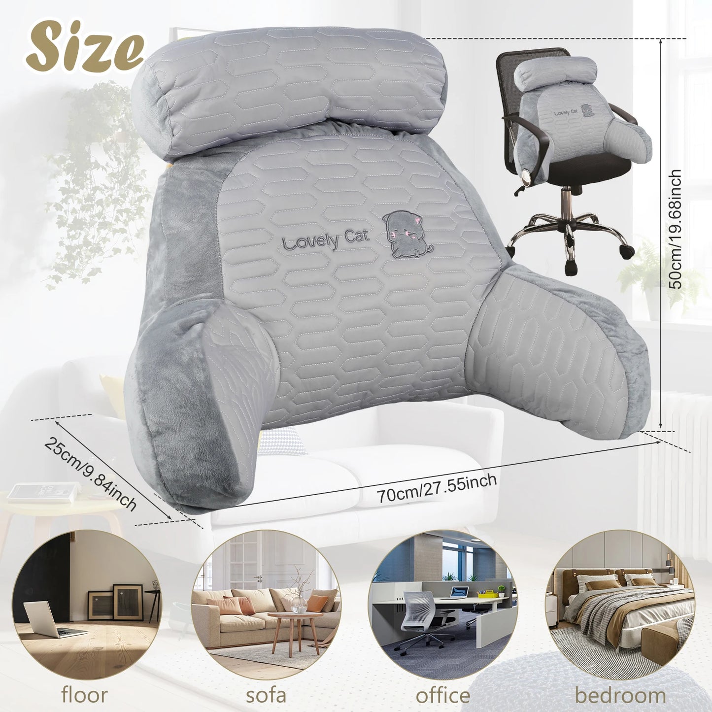 Triangular Reading Pillow Bedside Soft Large Backrest Waist Cushion Dormitory Bed Back Cushion Office Pillow Sofa Throw Pillows