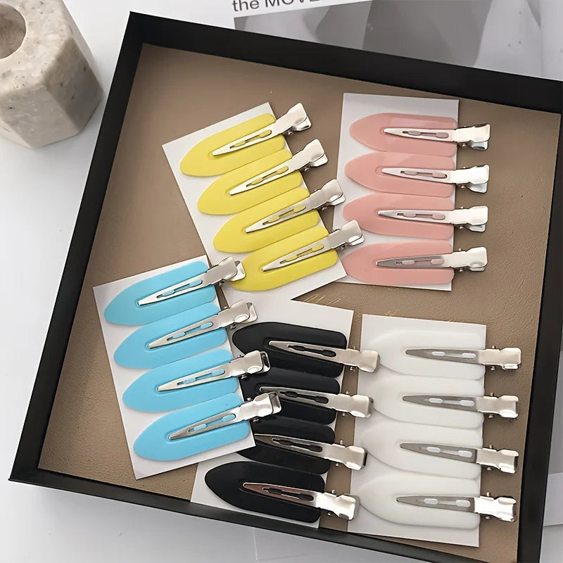 5pcs Simple Trendy Versatile Hair Clips Materials For DIY Supplies, Pure Colors Hair Clips For Handmade Jewelry Accessories