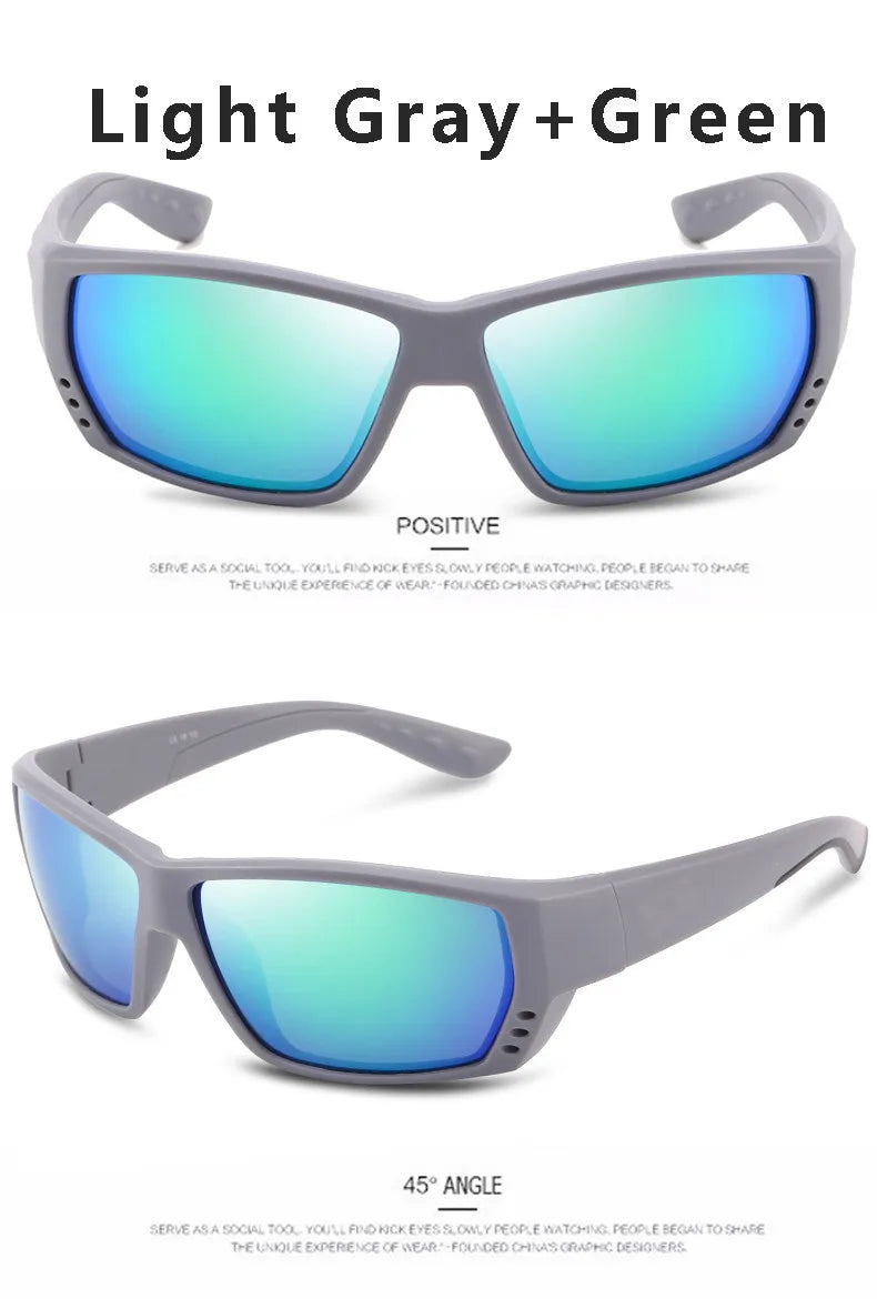 580P Tuna Alley Polarized Sunglasses Men Square Sunglasses For Men Fishing Eyewear Male Driving Sunglasses Oculos Travel Eyewear