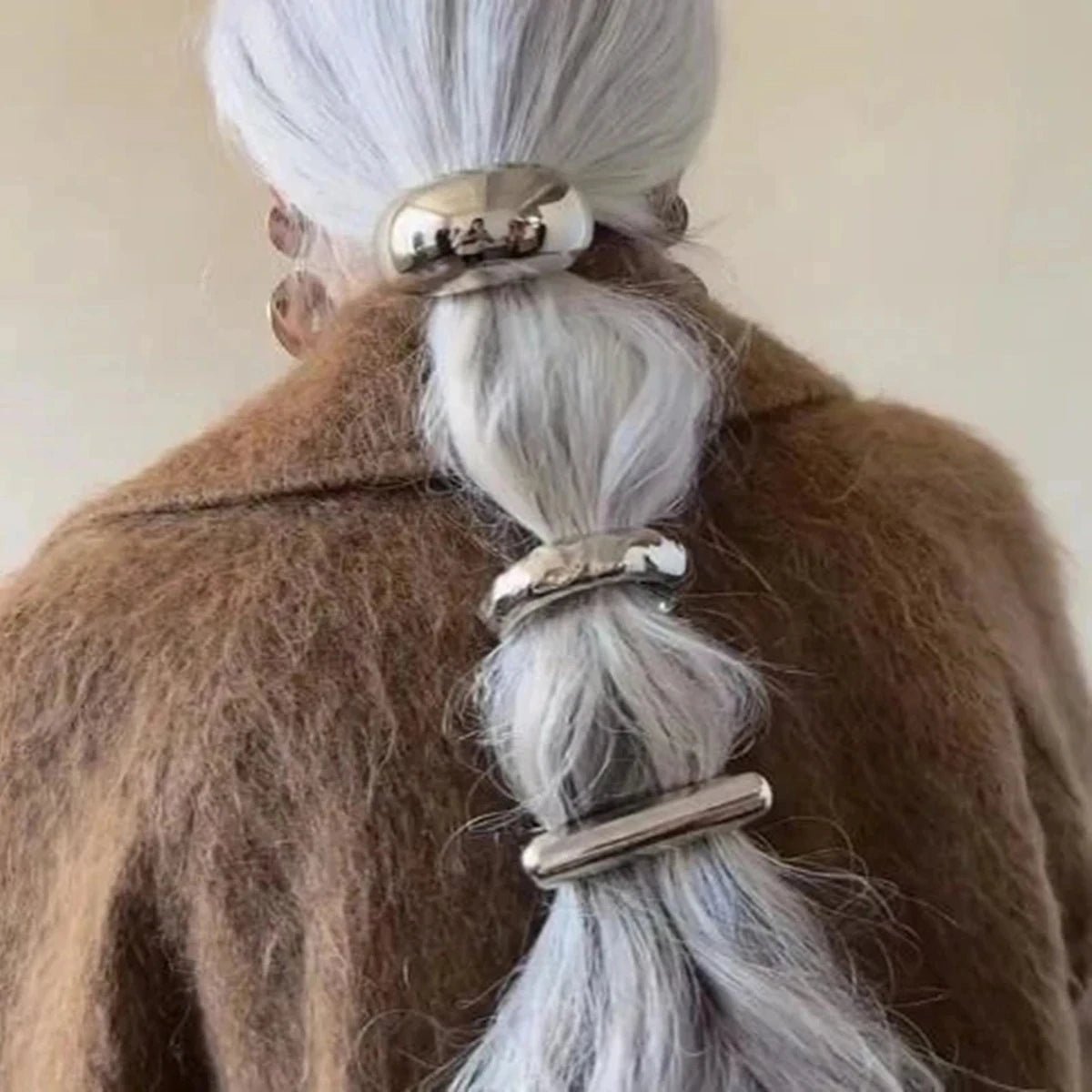 Metal Irregular Double-layer Hair Bands Ropes for Women Headband Elastic HairPins Hairband Fashion Jewelry Hair Accessories Gift