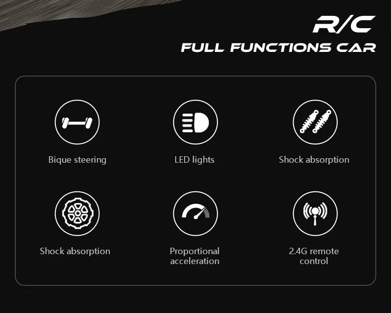Radio 1:16 Model RC Car With LED Lights 2WD Off Road Remote Control Racing Drift Climbing Vehicle Cars Toys Gifts for Boys Girls