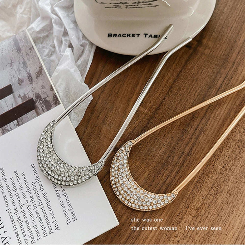 New Pearl Hairpins Korean U-shaped Metal Shell Hair Clip Pins Women Girls Hair Sticks Bun Maker Hair Styling Accessories Gifts