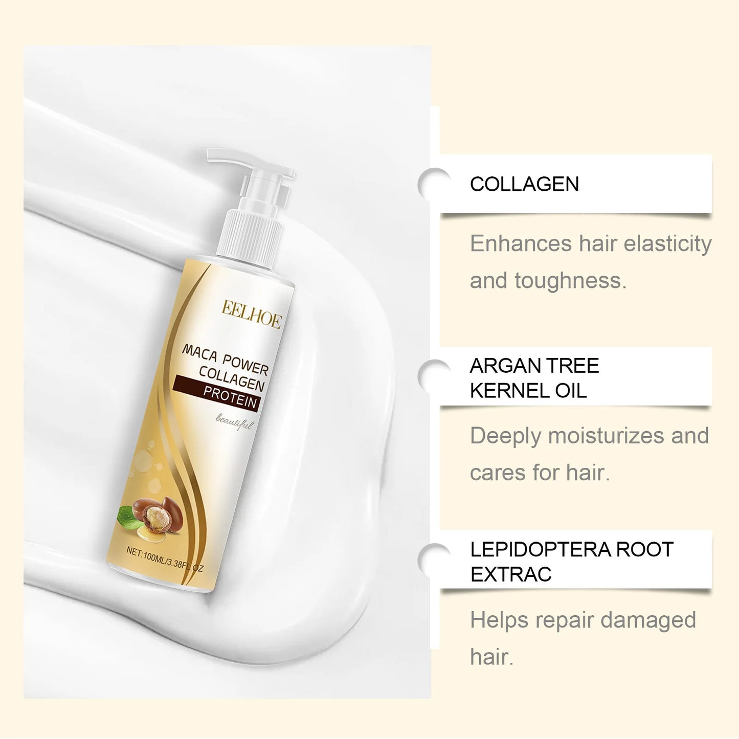 EELHOE Collagen for Hair Cleaning Sets of Hair Care Products Smooth Strengthen Hair Loss Prevention Repair Keratin Essential Oil