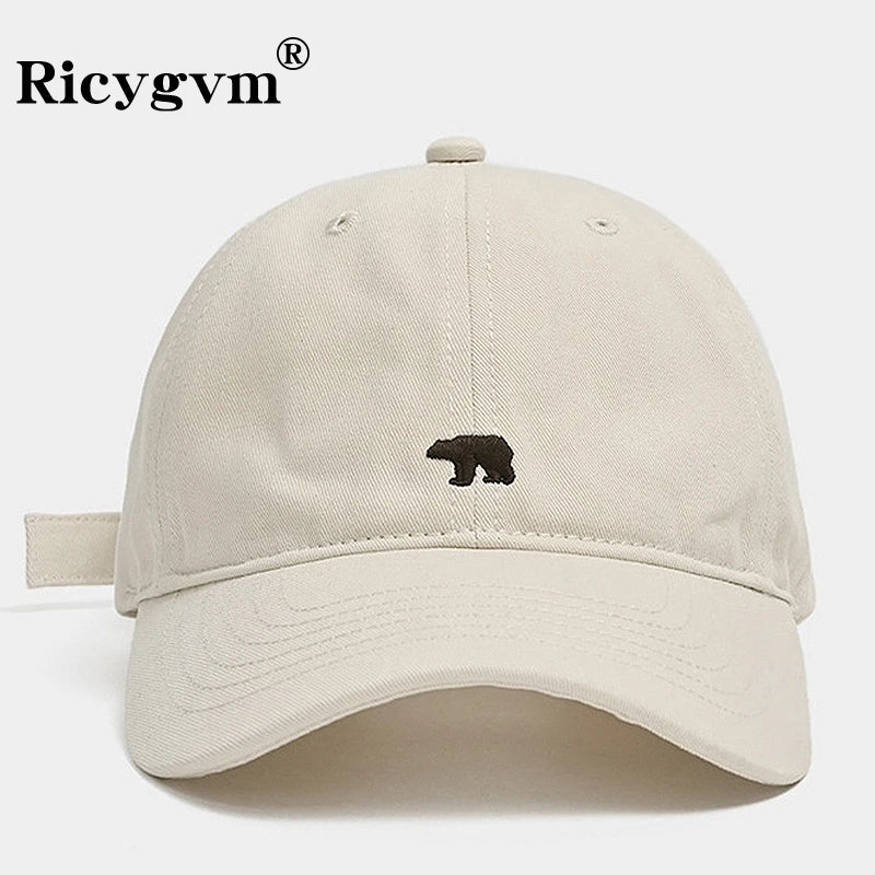 Polar Bear Embroidery Baseball Cap For Men Women Cotton Adjustable Snapback Bonnet Fashion Casual Sun Visors Unisex Peaked Hat