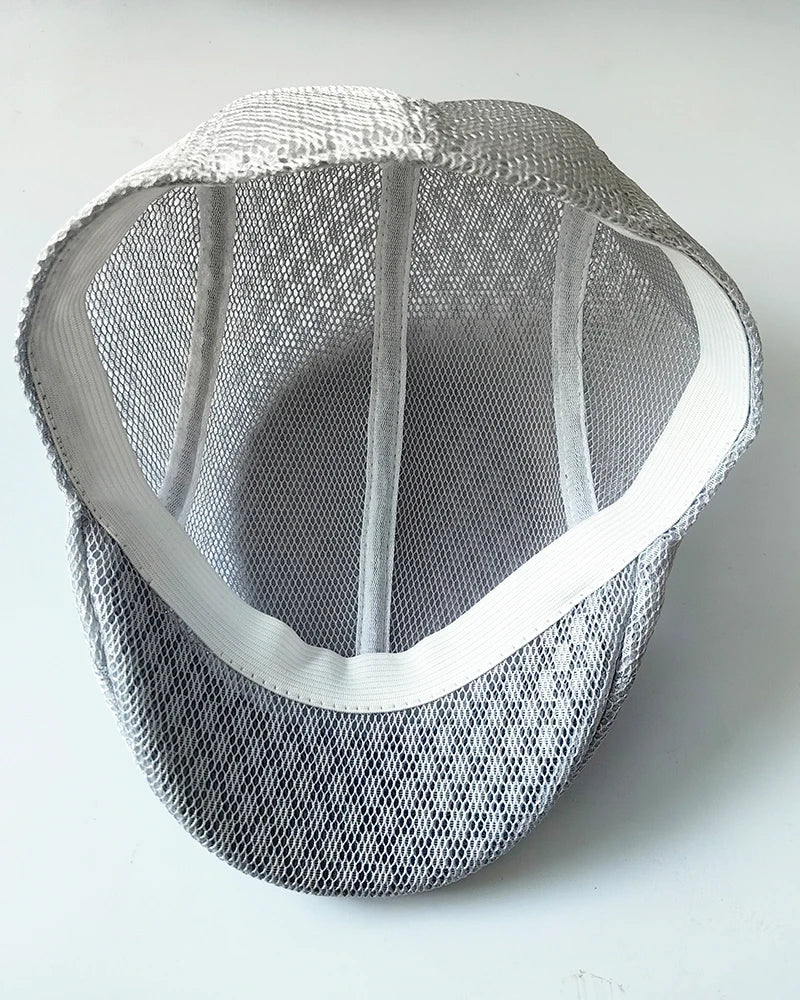 2024 New Summer Casual Beret Hat Unisex Mesh Flat Caps Newsboy Style adjustablr Fashion Breathable Summer Hat for Women Men Caps