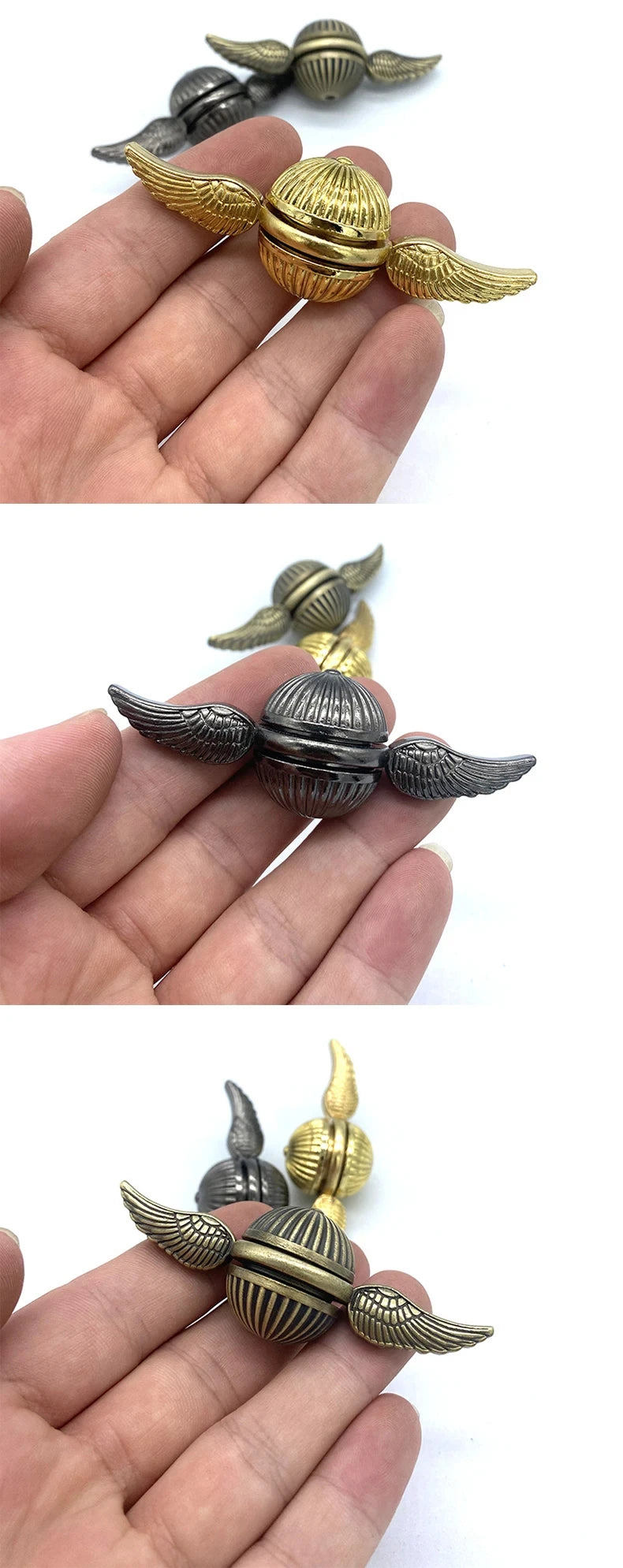 Fidget Spinner Toys Golden Snitch Metal Anti Stress Hand Spinner Toys Spinning Gyro Finger Rotation Gyroscope Toy for Kids Adult