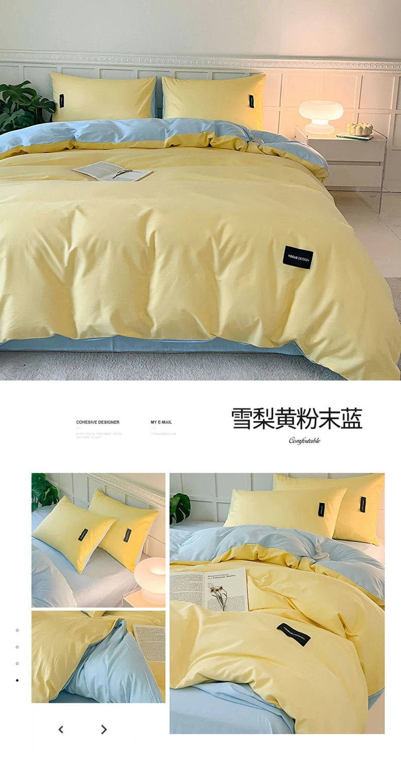 White Bedding Comforter Set with Pillowcase bed sheet Single Full Size Bed Linen Duvet Cover Set Queen/King Double Single Bed