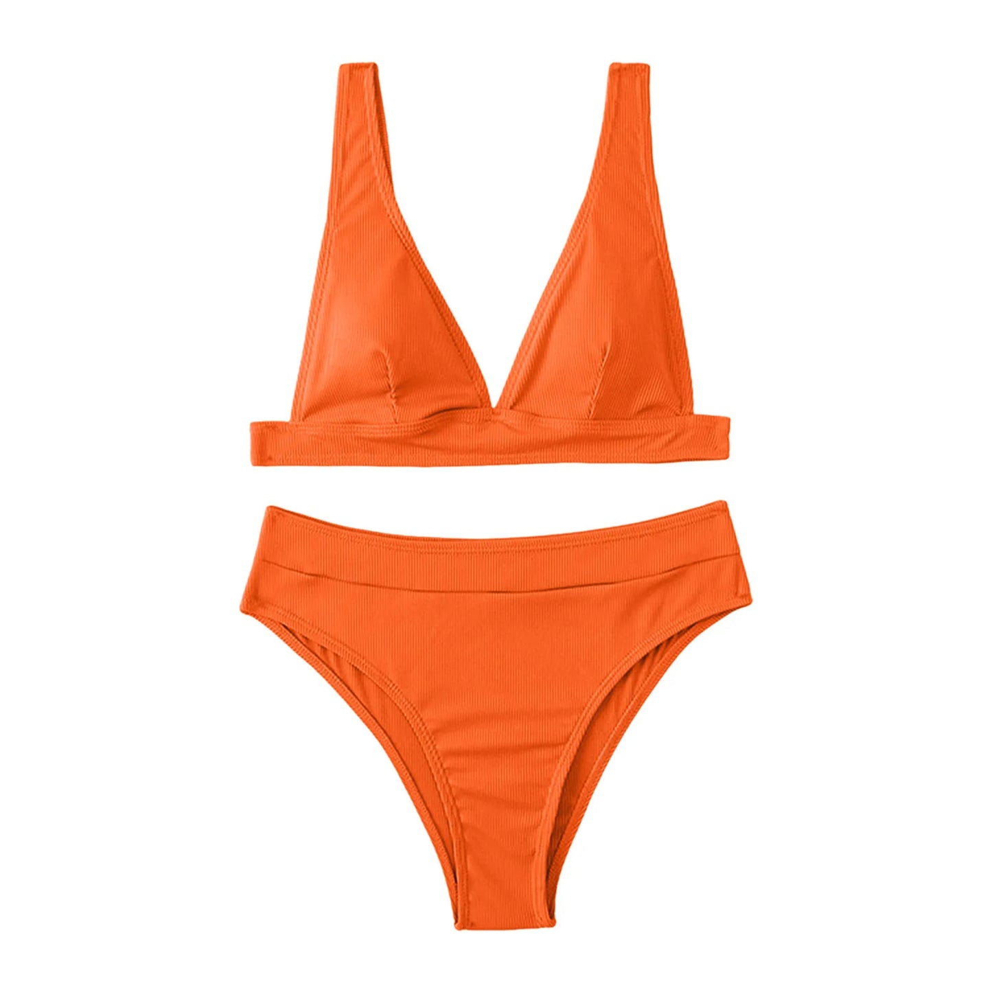 Women Swimwear Bikinis Soild Color Chest Paded Crop Tops And Shorts Brazilian Beach Wear 2 Piece Swimsuits For Women Biquini
