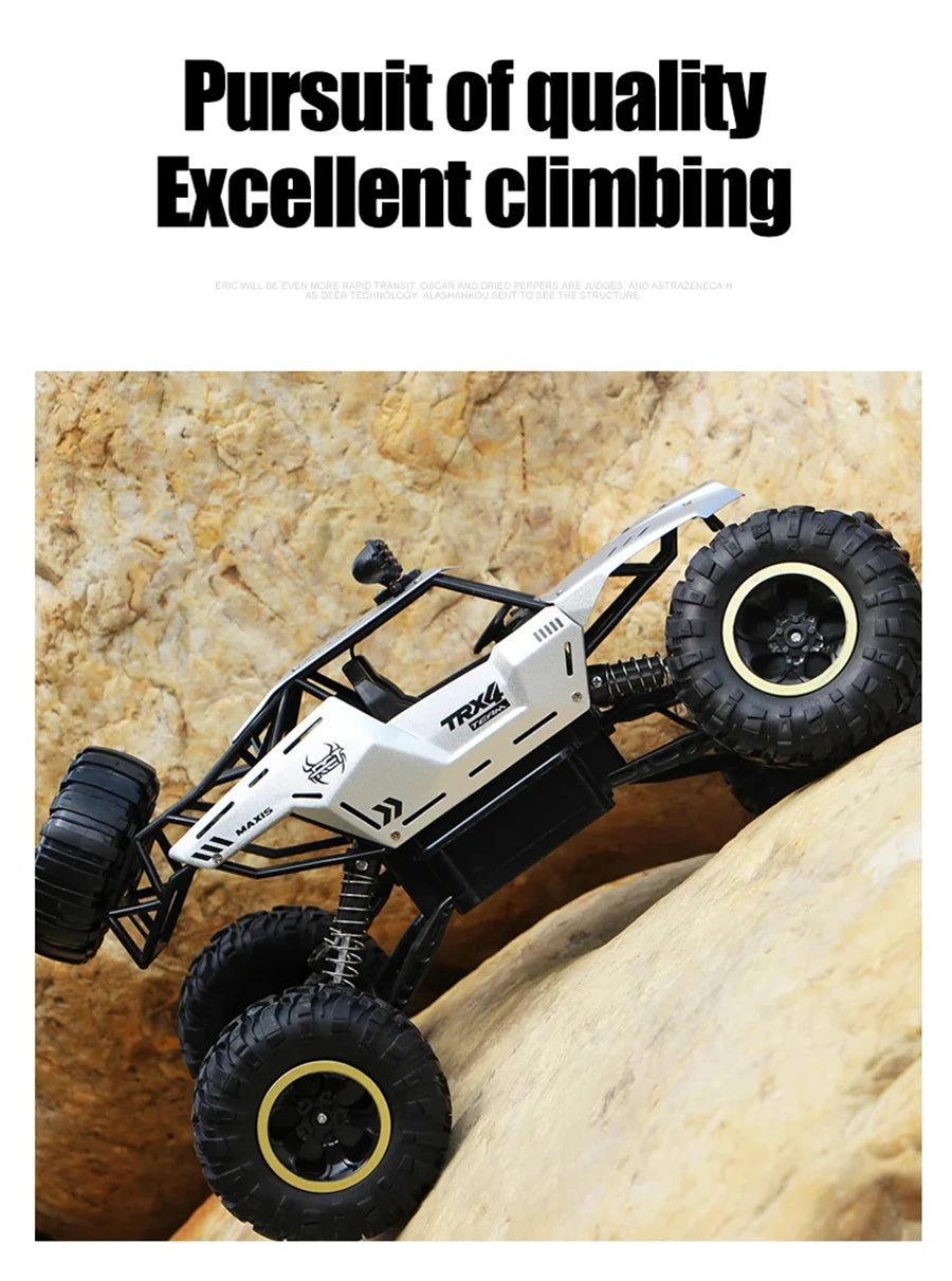 4WD Remote Control Off Road RC Car Radio Climbing Super Alloy Truck Buggy 4x4 RTR Vehicle Electric Toy for Children Kid Gift