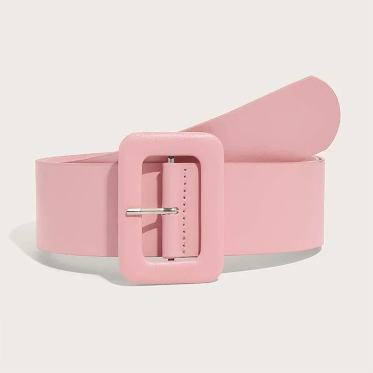 Belt for Women's Dress Simple Women's Wide Belt PU Leather Belt Fashion Luxury Designer Brand Belt Female Black PinkStrap DT167