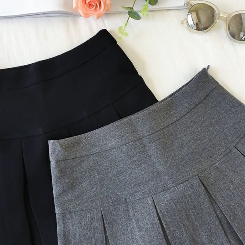 Fashion A Line Women Pleated Skirt High Waist Zipper Grey Student Mini Skirt JK Summer New 2023 Black Ladies Suit Skirt