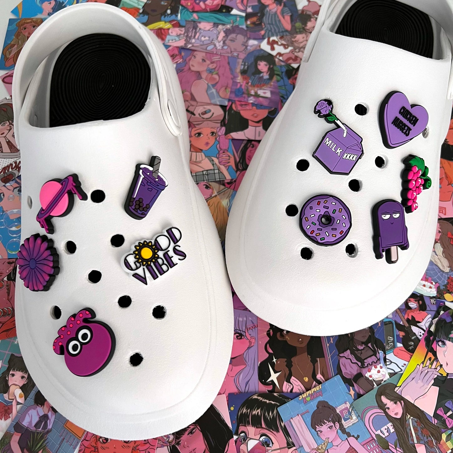 Purple Collection Grape Shoe Charms for Clogs Sandals Decoration Shoe Accessories Charms for Friends Gifts