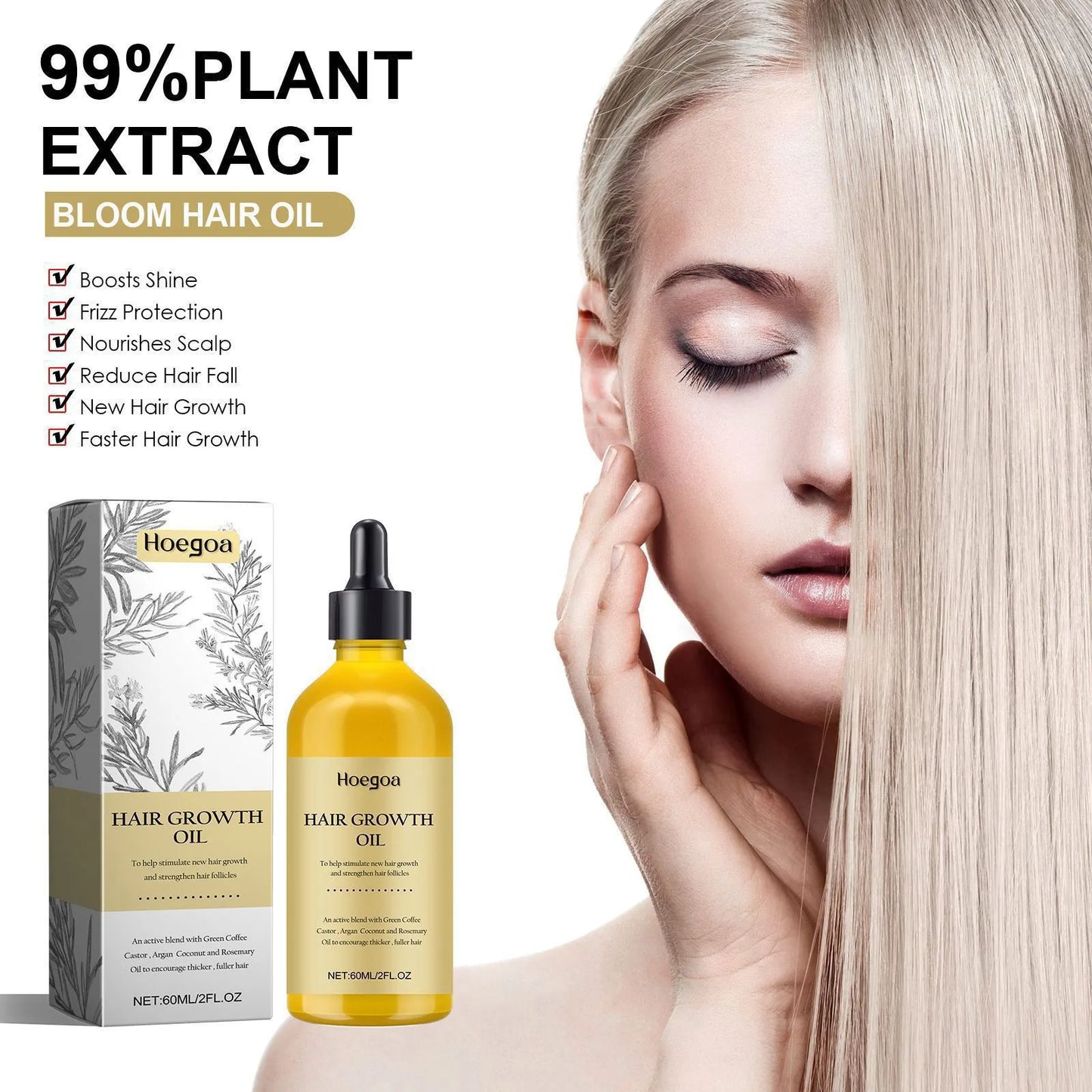 Rosemary Dense Hair Essential Oil Prevent Hair Loss Repair Hairs Damage Smooth Moisturizing Nourishing Hair Regrowth Oil 120ml