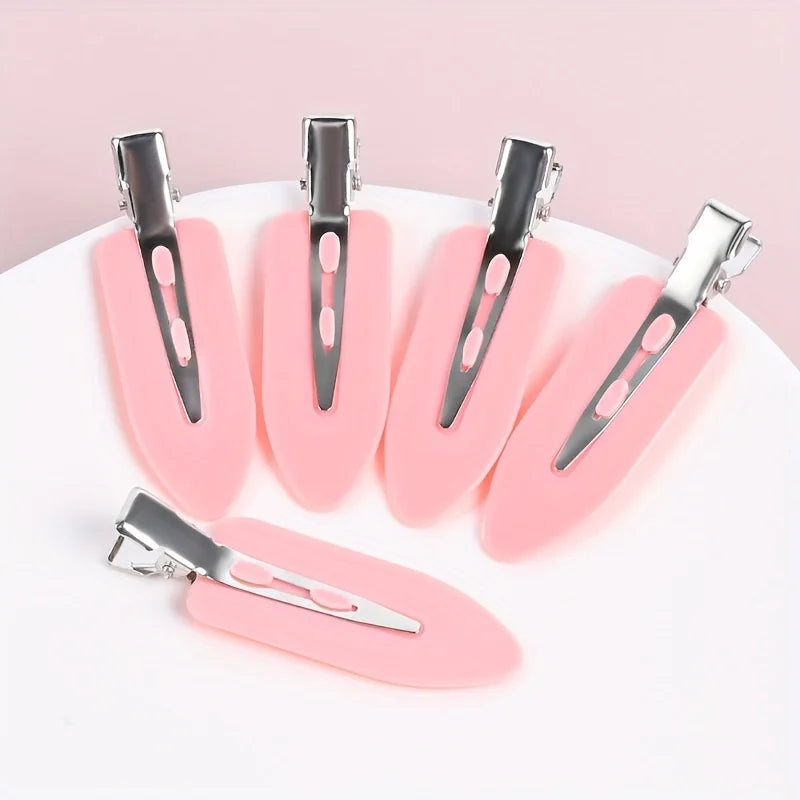 5pcs Simple Trendy Versatile Hair Clips Materials For DIY Supplies, Pure Colors Hair Clips For Handmade Jewelry Accessories
