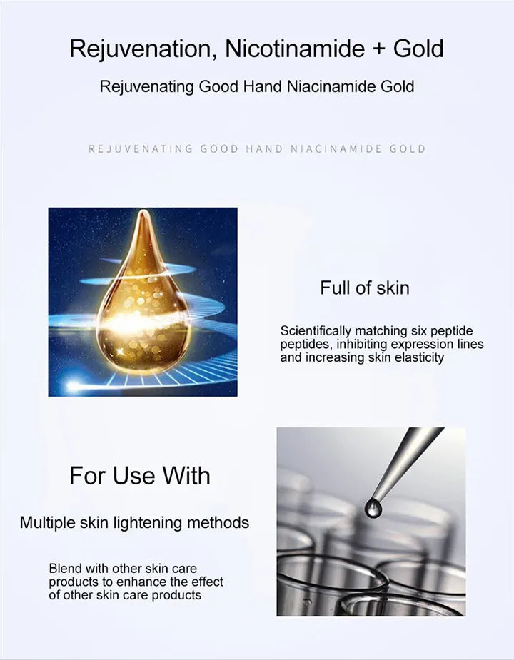 24k Gold Face Serum Brightening Skin Care Products Hyaluronic Acid Niacinamide Facial Nourish Smooth Care Beauty Health