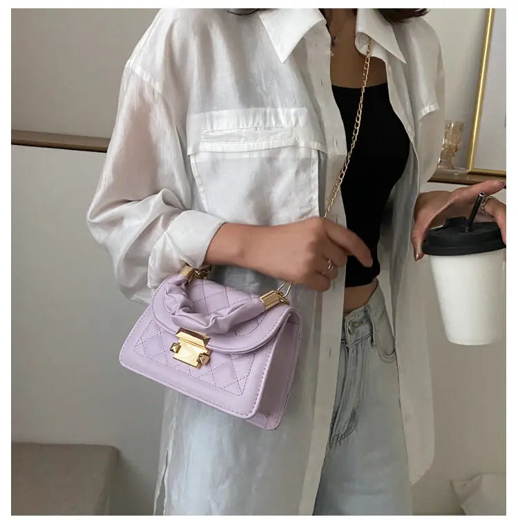 Light Mature Style Small Solid Sling Bag for Wome Crossbody Korean Fashion Shoulder Bags Purses and Handbags