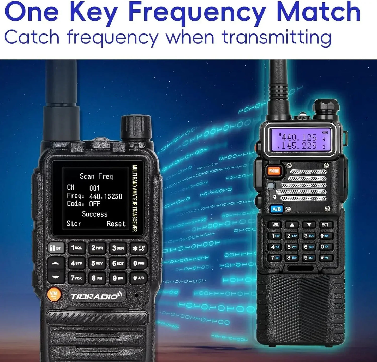 TIDRADIO H3 Walkie Talkie Phone APP Wireless Programming Dual PTT Air Band Long Range Radio USB Type-C Cable Programming &Charge