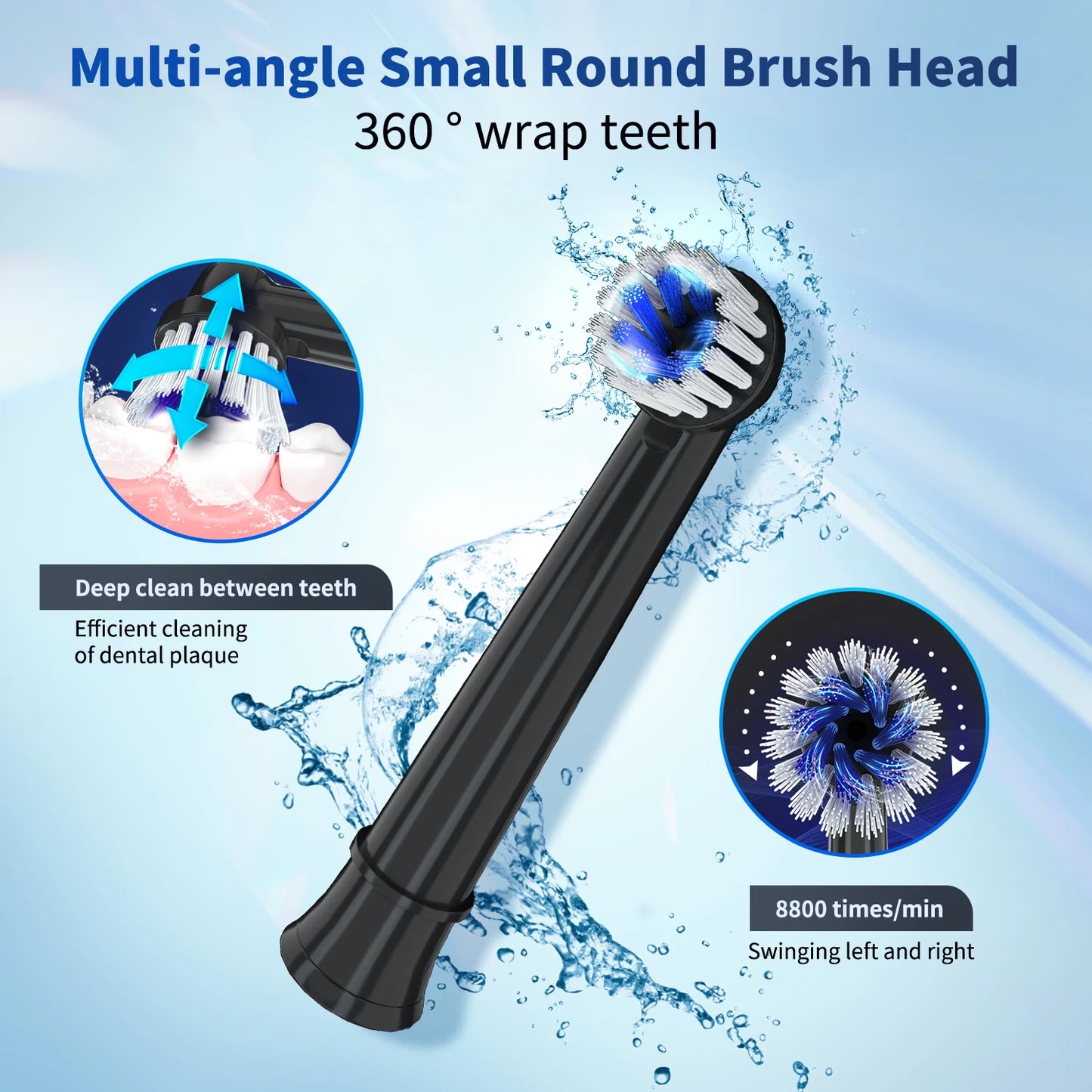 Mornwell T37 Electric Toothbrush Rotation Clean Teeth Adult Teeth Brush Electric Tooth Brush With 4 Extra Replacement Heads