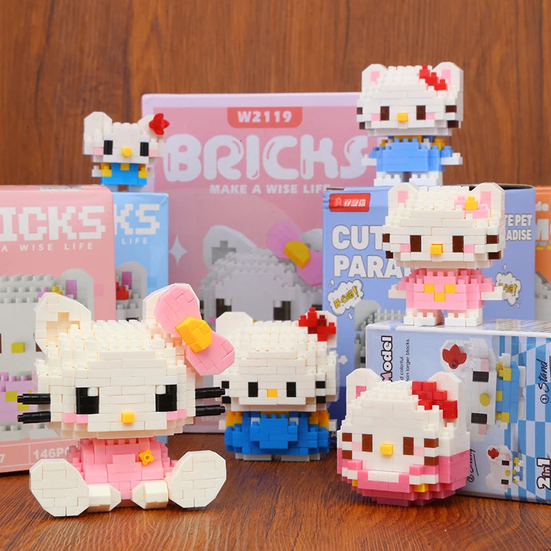 Disney Kuromi LinaBell Hello Kitty Building Blocks Princess Cartoon Bricks for CHILDREN'S Birthdays Halloween Christmas Easter