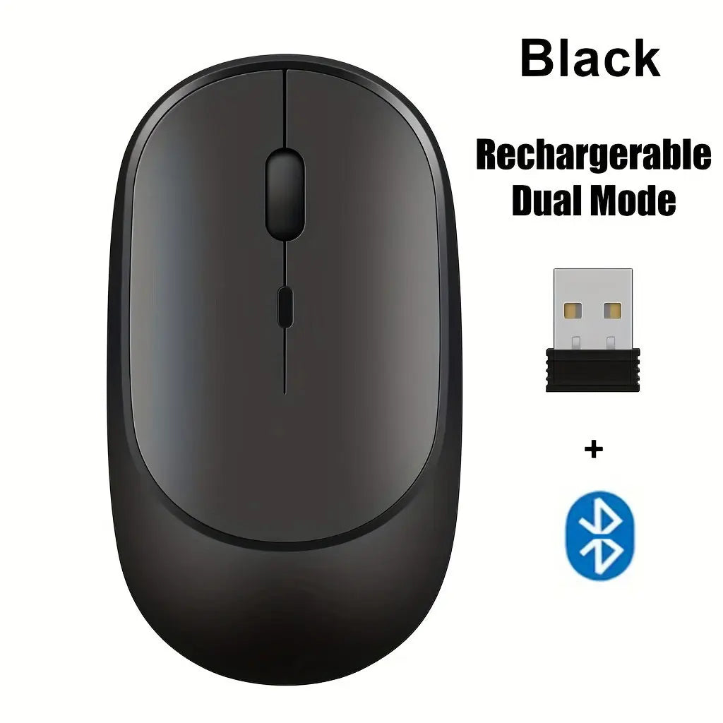 Wireless Mouse Rechargeable Mouse Gamer Dual Modes Bluetooth-compatible 2.4G USB Mute Mice For Laptop Pad Tablet Macbook Mause