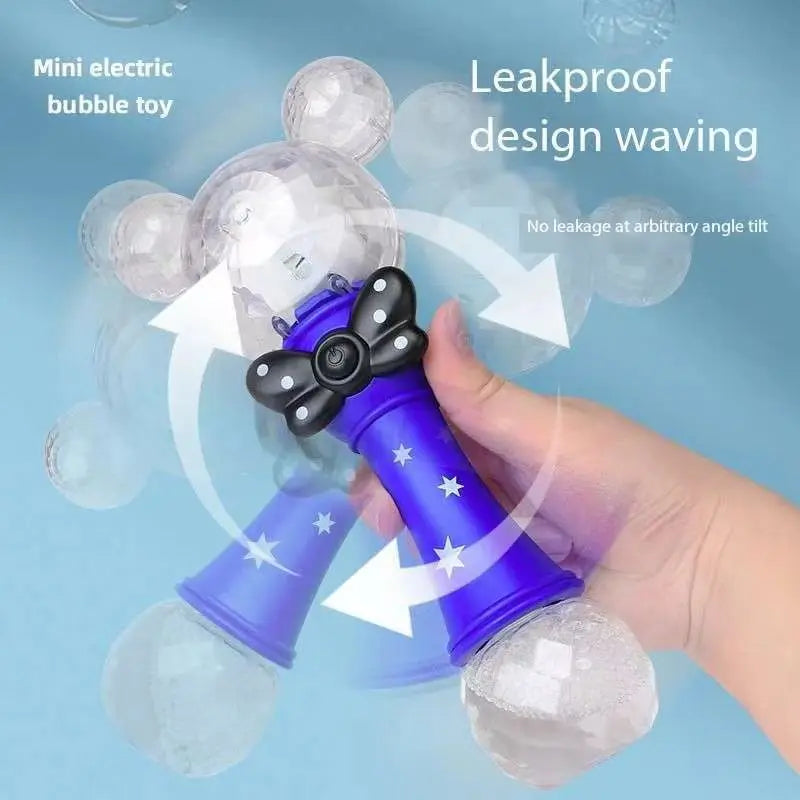 Miniso Cartoon Mickey Mouse Automatic Blowing Bubble Stick Lighting&music Waterproof Toy For Kids Girl toy Gifts