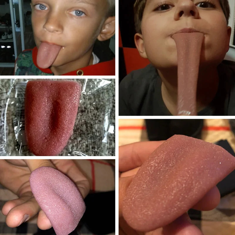 3 Pcs Horrible Stretchable Tongue Realistic Magic Tongue Fake Tongue Specially Function for Halloween Decompression Toy