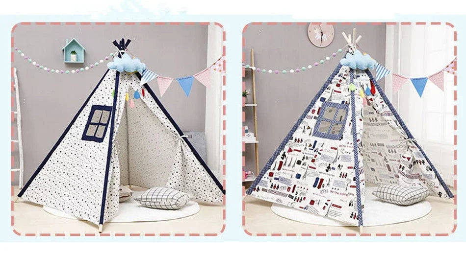 1.6M Portable Kids Tent Play House for Children Tent Cabana Tipi Infantil Baby Teepee Tents Castle LED Lights/Carpet/Decoration