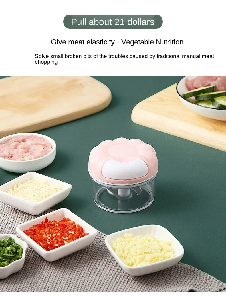 Portable Vegetable and Food Cutter Manual Garlic Puller Fruit Chopper Kitchen Too Multi-function Meat Grinder