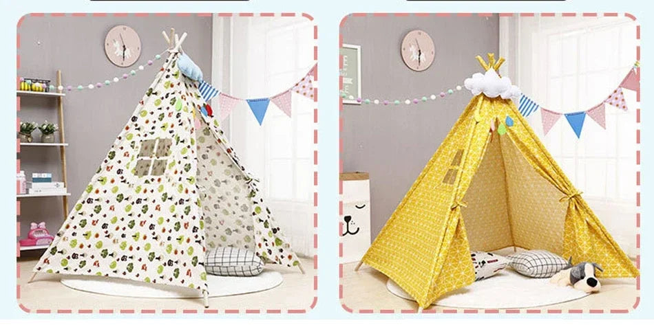 1.6M Portable Kids Tent Play House for Children Tent Cabana Tipi Infantil Baby Teepee Tents Castle LED Lights/Carpet/Decoration