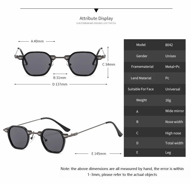 Small Square Sunglasses Riding Driving Sun Glasses Women Men Brand Designer Metal Frame Eyewear Shades Oculos De Sol UV400