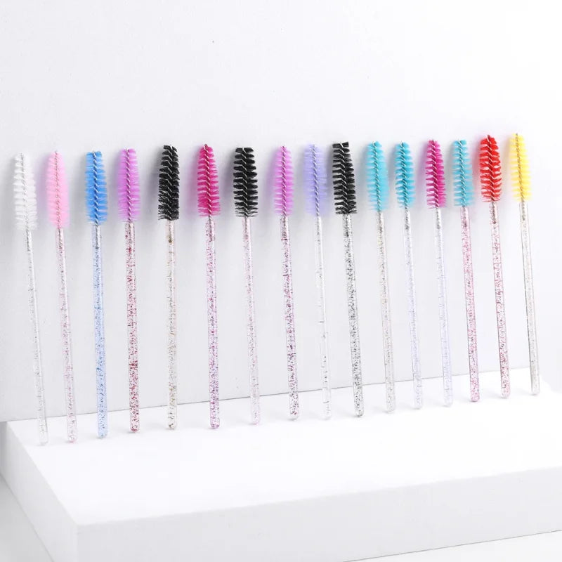 Wholesale 50pcs Disposable Eyelash Brushes Extension Crystal Eyebrow Brush Mascara Wand Eye Lashes Cosmetic Tool Makeup Beauty