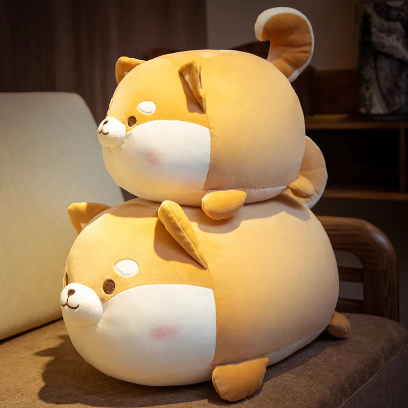 35-70cm Cute Fat Round Dog Plush Toy Kawaii Big Shiba Inu Pillow Soft Stuffed Animal Chai Doggy Cartoon Doll Girl Birthday Gifts