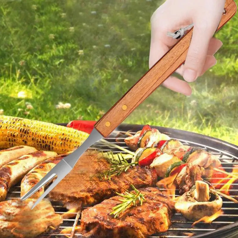 4PCS Grill Utensils Set Stainless Steel Heavy Duty Grilling Accessories Kit Outdoor Camping BBQ Grill Tools Set Grill Utensils