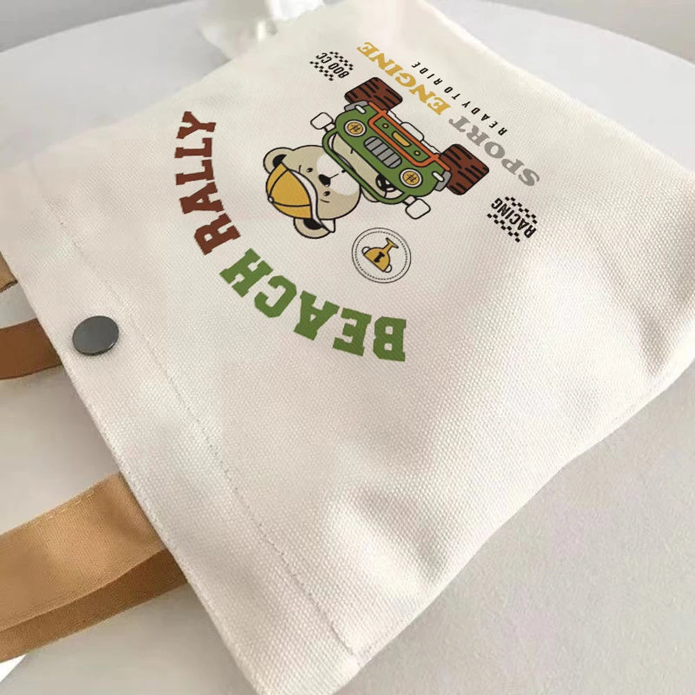 2024 New Canvas Bag Versatile Handbag Female Student Lunch Box Bag Simple Tote Bag Office Worker Lunch Bag Tote bag